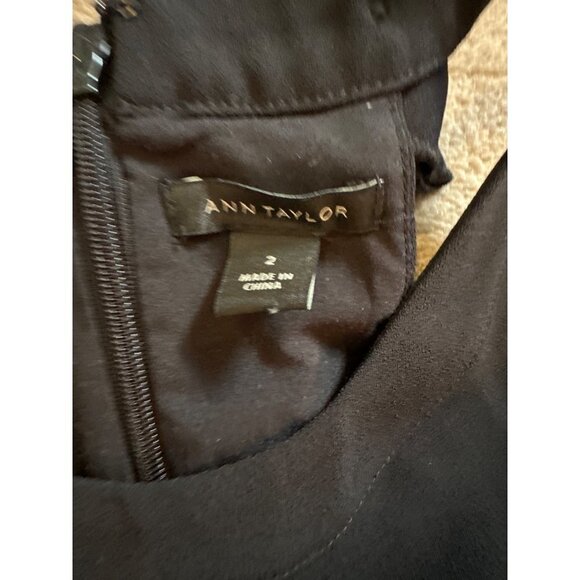 Ann Taylor black lined halter dress size 2 twee whimsigoth 90s office lbd - Picture 5 of 8